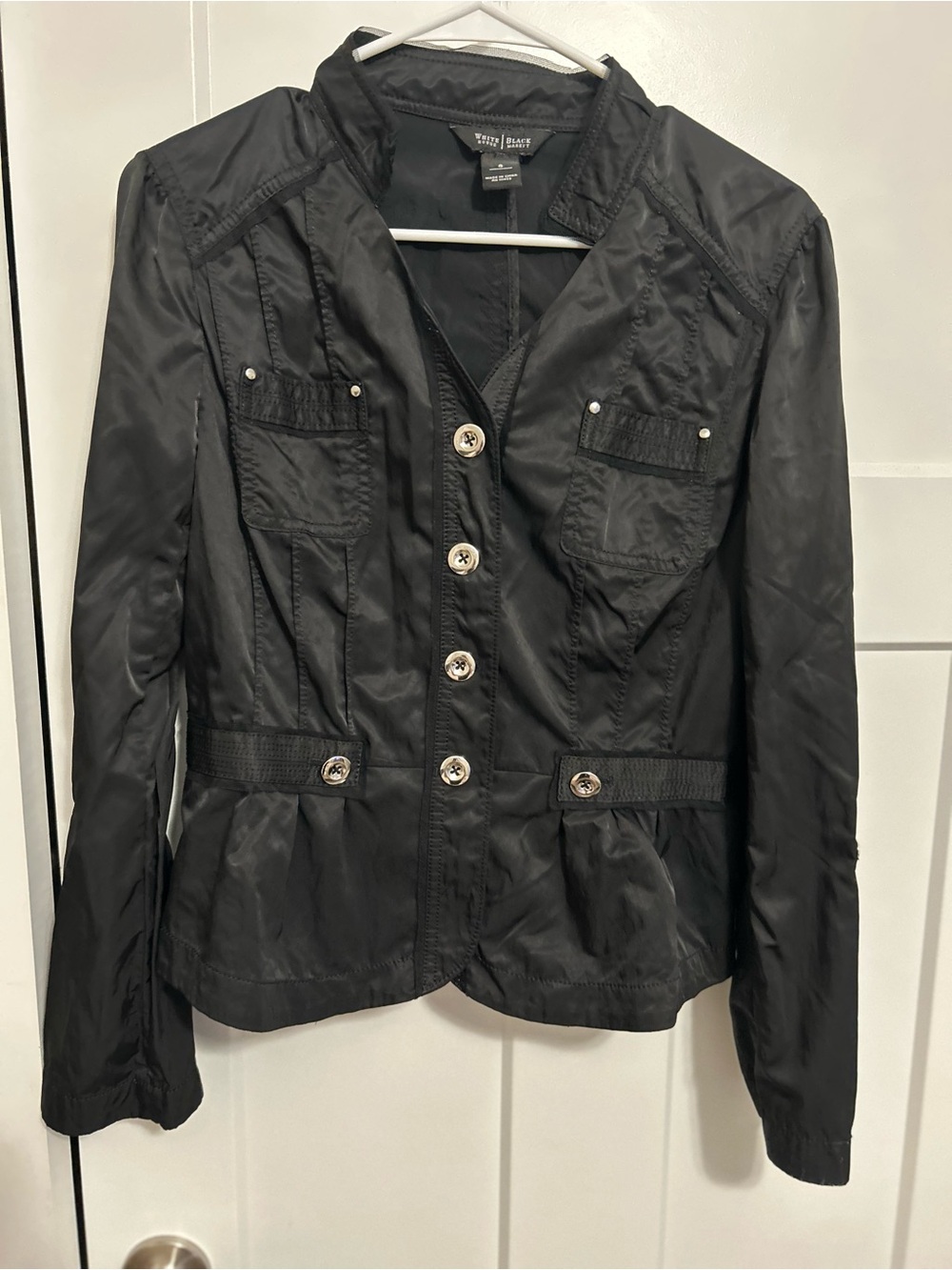 White House Black Market Black Button-Front Blazer